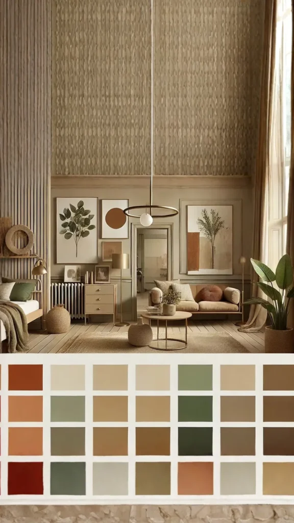organic modern interior design colour palette earthy neutrals 2026