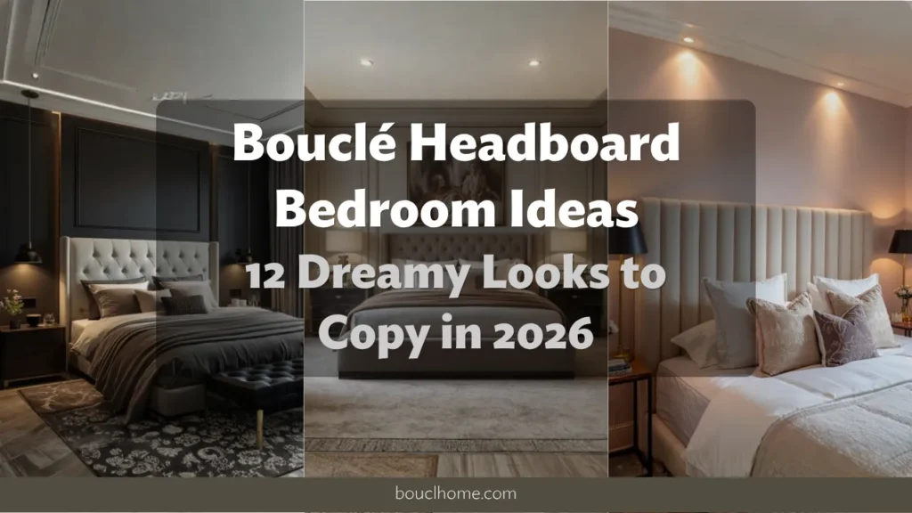Discover 12 stunning bouclé headboard bedroom ideas for 2026. From curved white bouclé to moody velvet combinations — find your perfect dreamy bedroom look