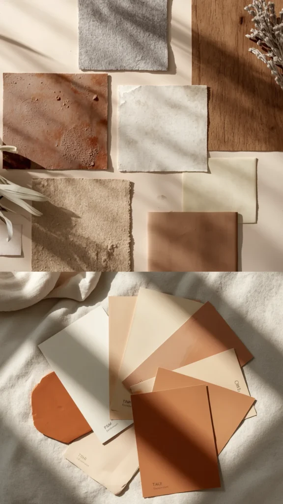 japandi bathroom ideas colour palette warm neutrals earthy tones guide 2026