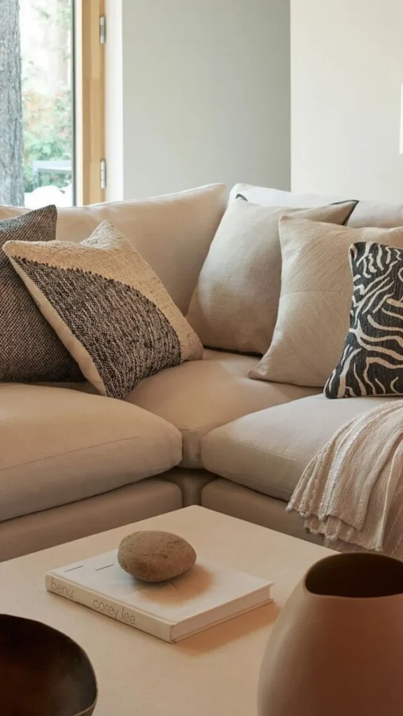 Layer Linen Cushions in Complementary Neutral Tones
