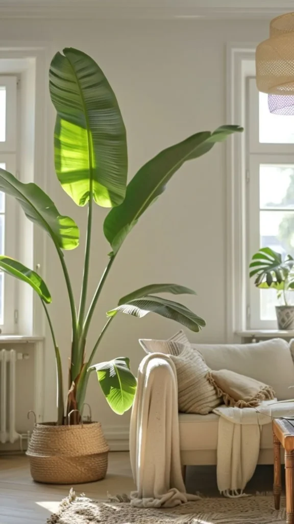 Introduce a Statement Plant Beside the Sofa