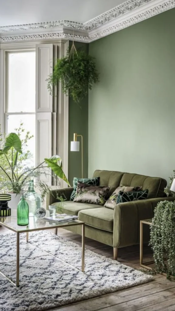 Pair Bouclé with Deep Olive or Forest Green Walls
