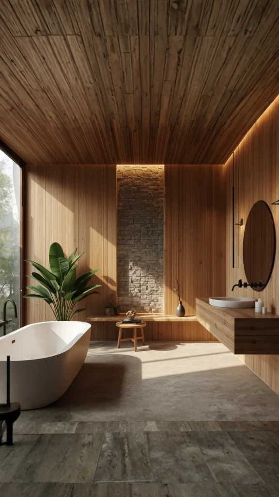 what makes a japandi bathroom ideas key elements wood stone minimal fixtures