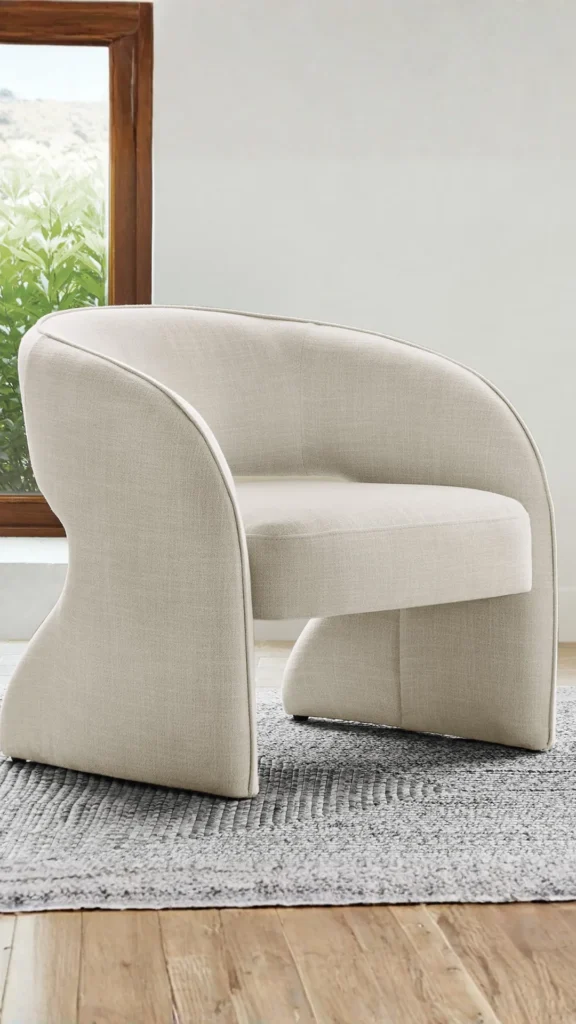 curved accent chair optimal 45 degree angle sofa living room positioning guide 2026