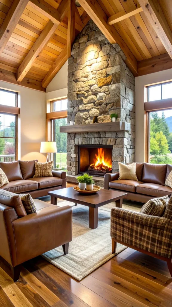 stone fireplace ideas organic irregular fieldstone naturally varied pieces character warm 2026