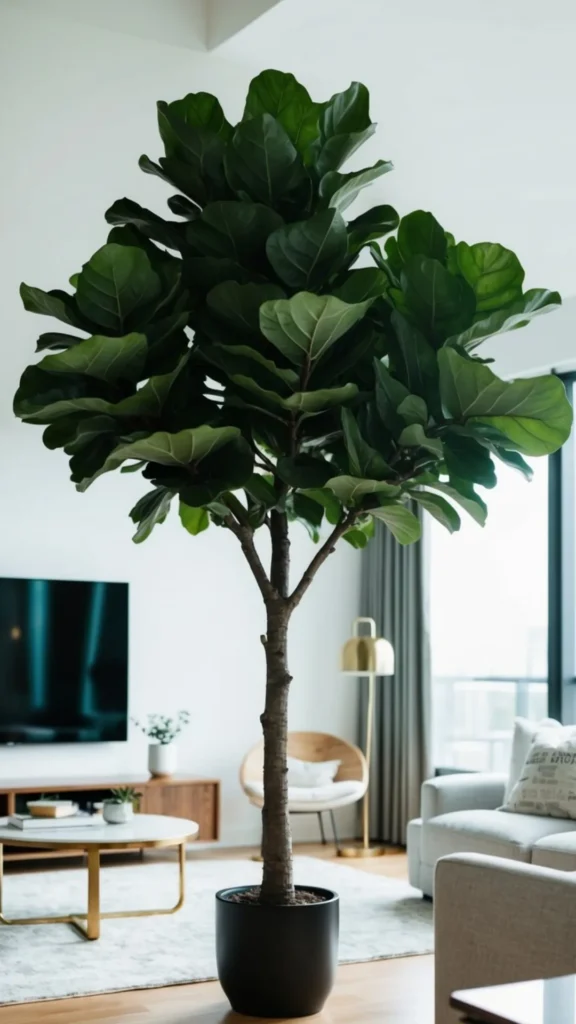 organic modern bedroom ideas one statement plant fiddle leaf fig monstera large 2026