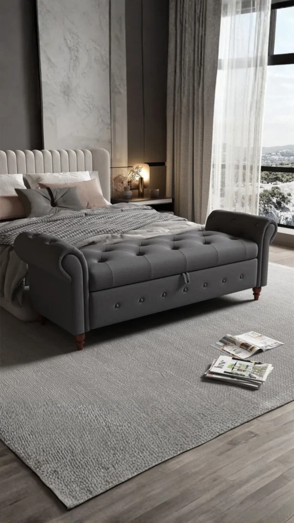 bedroom storage ideas ottoman hidden storage foot of bed beautiful practtical 2026