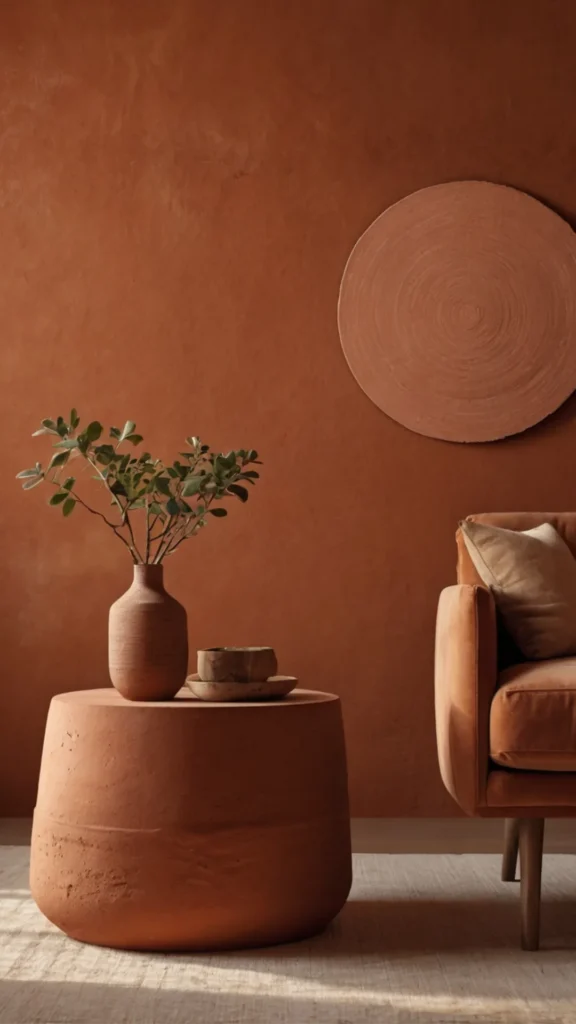 neutral living room ideas handmade earthy clay ceramics warmth character beautiful 2026