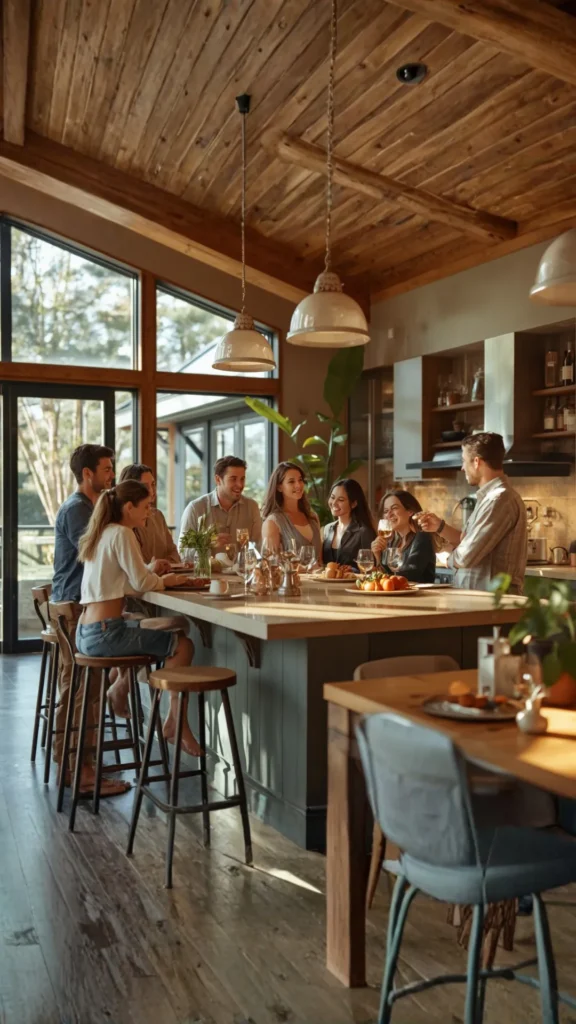 kitchen island ideas family guests gathered naturally true center home 2026