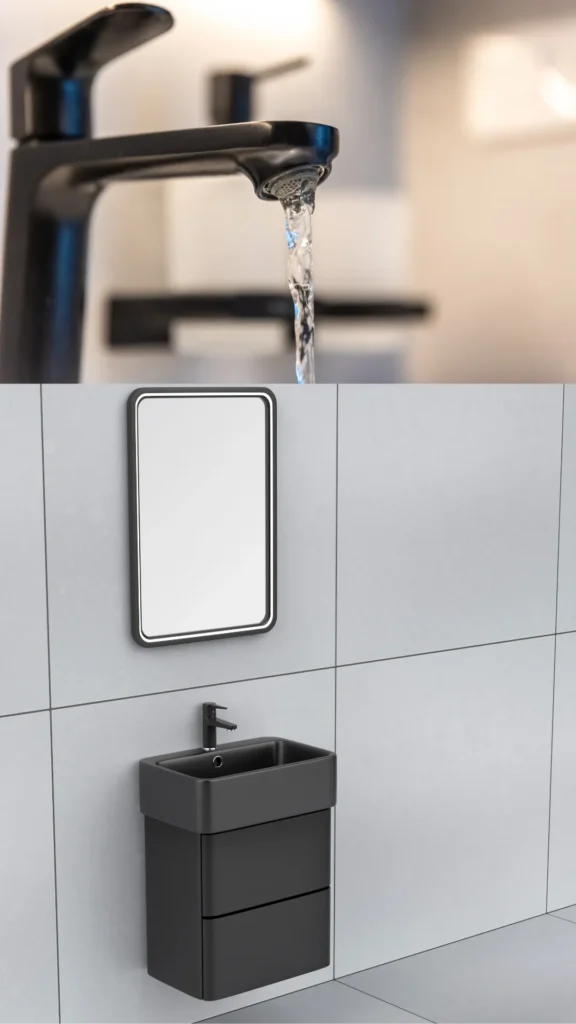 luxury bathroom on a budget new taps brushed brass matte black upgrade expensive looking
