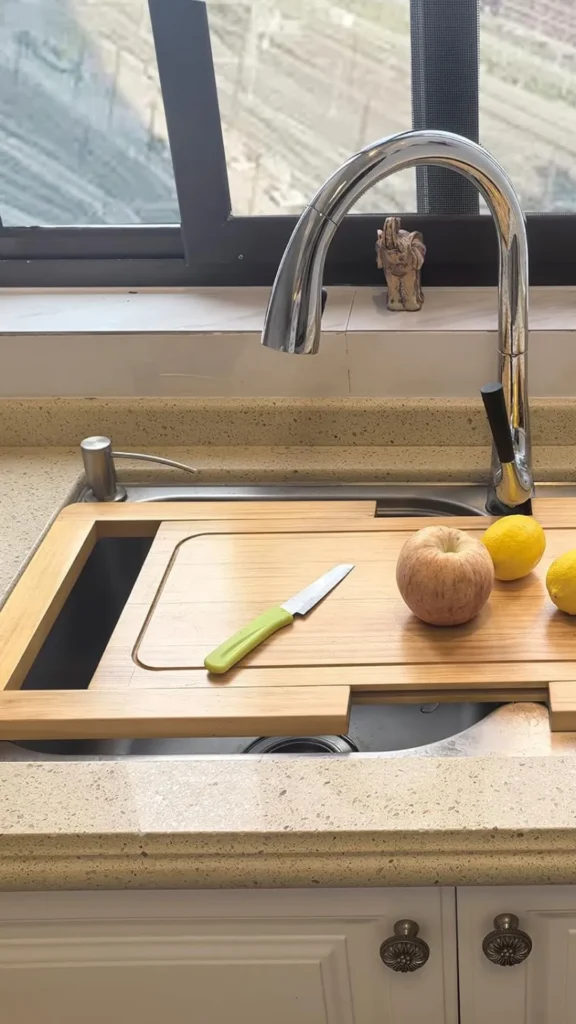 kitchen island ideas built in cutting board insert recessed