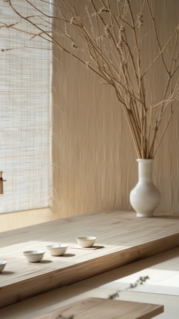 japandi living room ideas scent ritual incense candle shelf