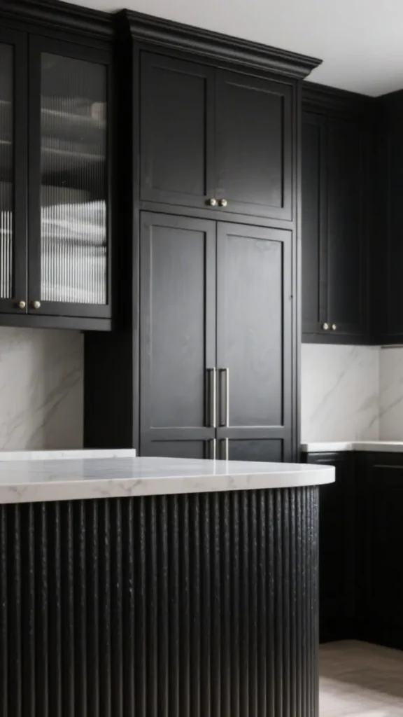 kitchen island ideas fluted reeded cabinet fronts vertical
