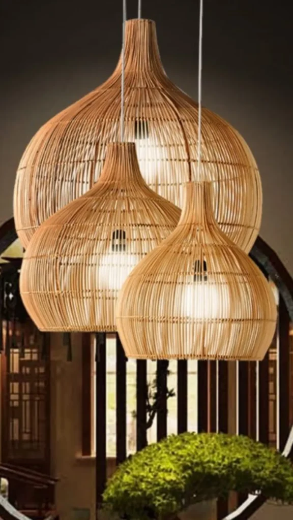 organic modern bedroom ideas sculptural rattan ceramic pendant light