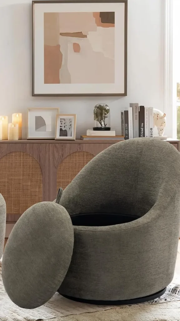 curved accent chair nursery child bedroom corner calm soft