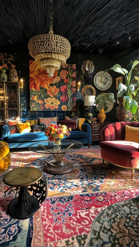 maximalist home decor pattern mixing geometric floral textural patterns together bold beautiful