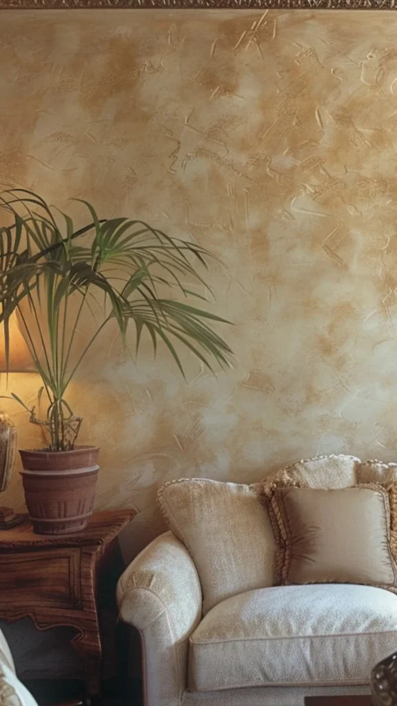 living room decor trends 2026 textured wall finish limewash plaster