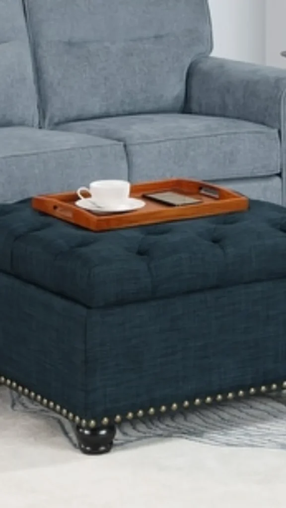 living room decor trends 2026 multi functional furniture ottoman storage