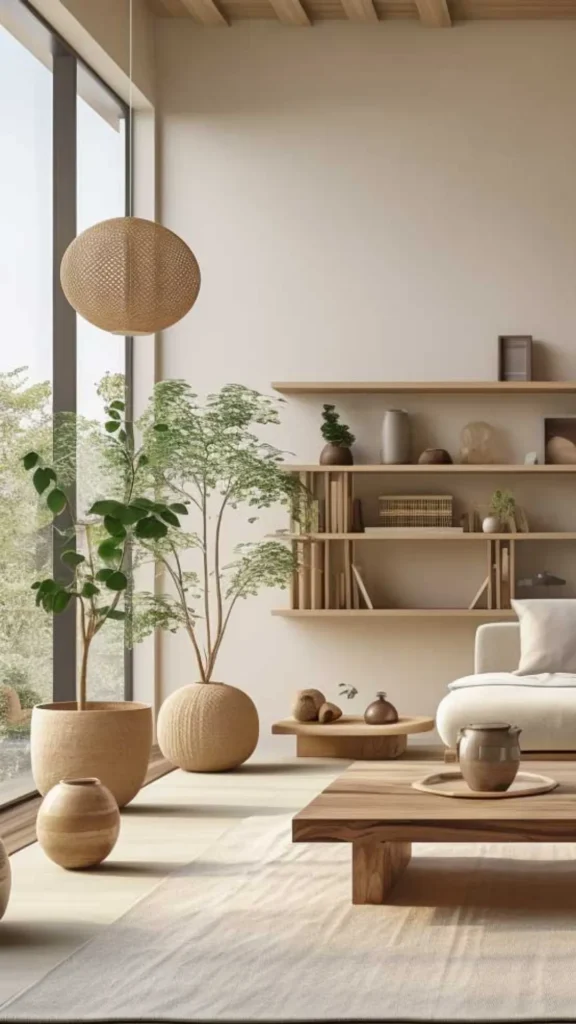 japandi living room ideas family children durable warm practical