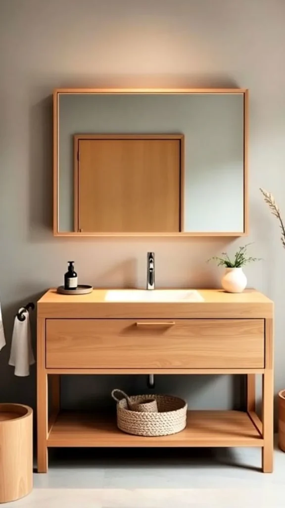 japandi bedroom ideas dressing corner vanity woven stool 2026