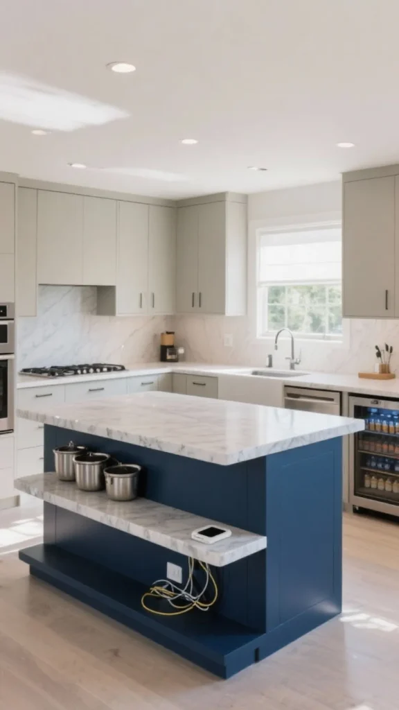 kitchen island ideas charging drawer discreet devices
