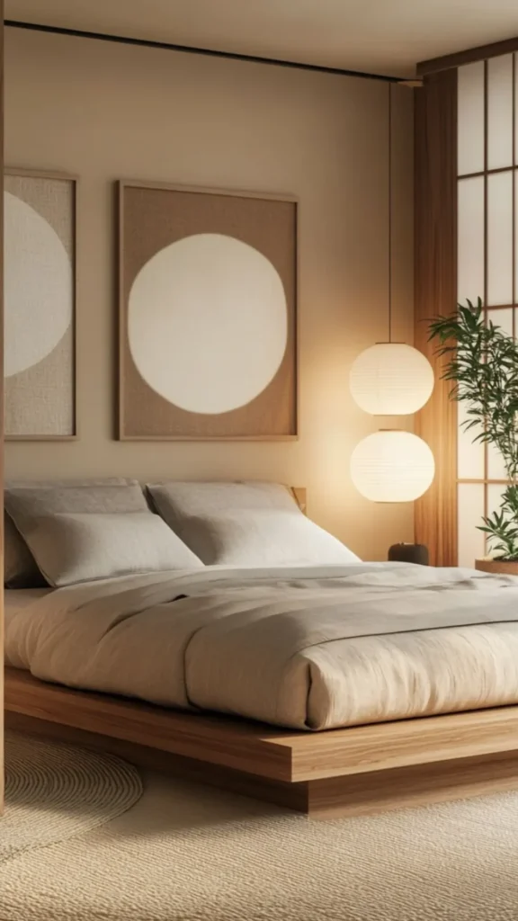 japandi bedroom ideas family children durable warm practical 2026