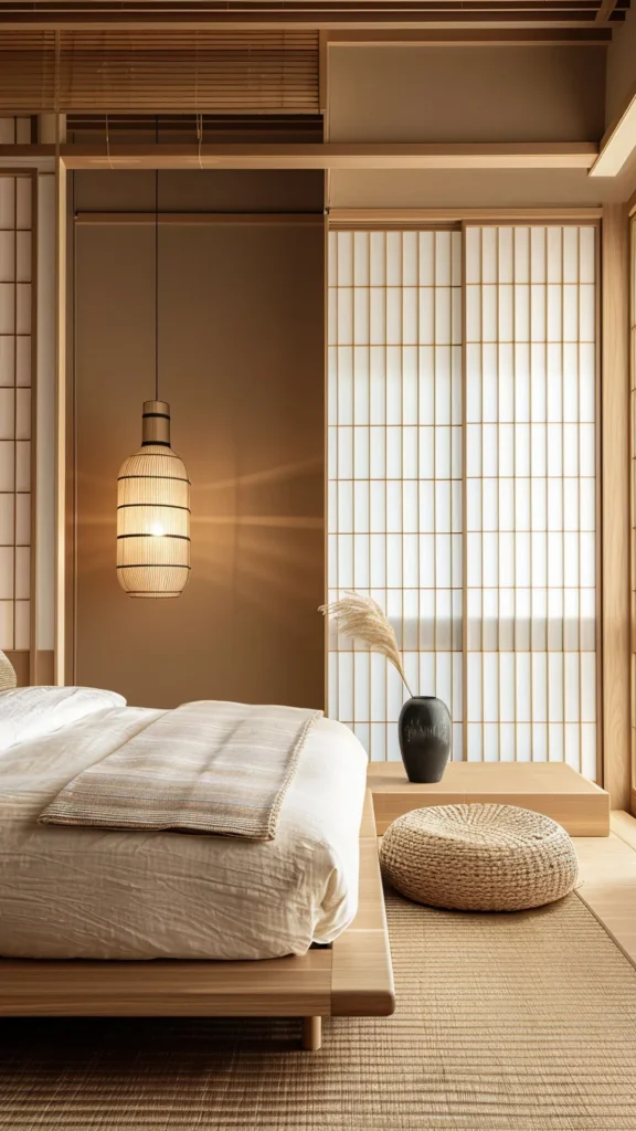 japandi bedroom ideas small compact footprint calm 2026