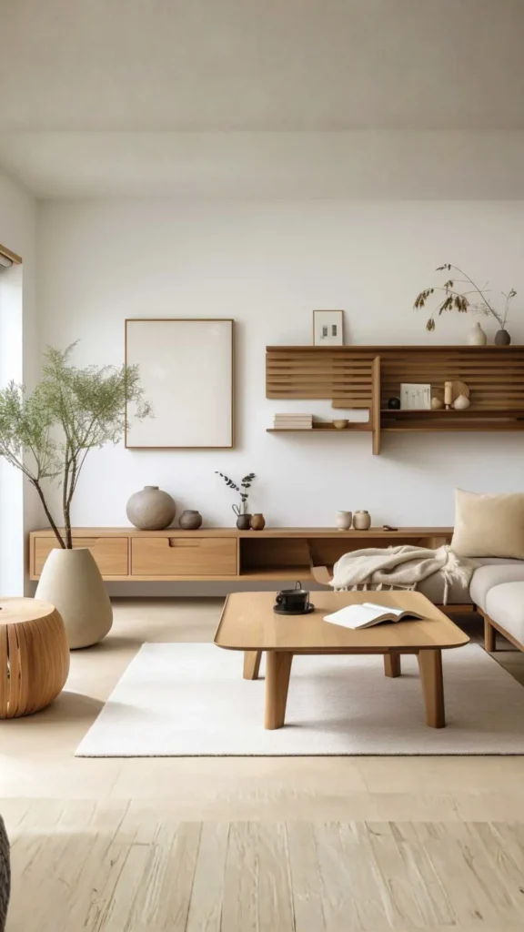 japandi living room ideas minimal meaningful decoration few pieces beautiful chosen 2026