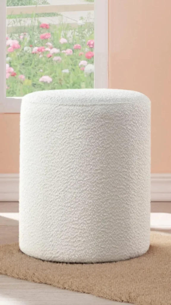 boucle ottoman vanity dressing table seat bedroom