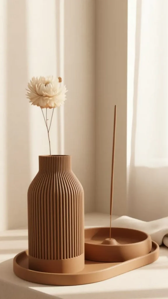 japandi bedroom ideas scent ritual incense candle dresser 2026