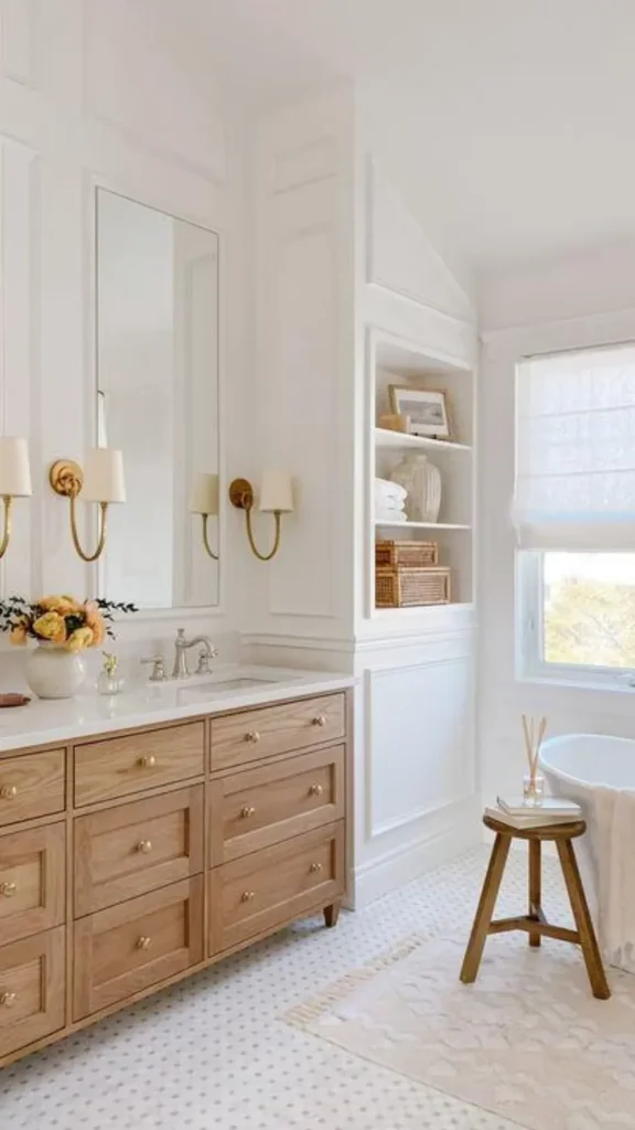 bathroom vanity ideas two tone cabinetry complementary tones 2026