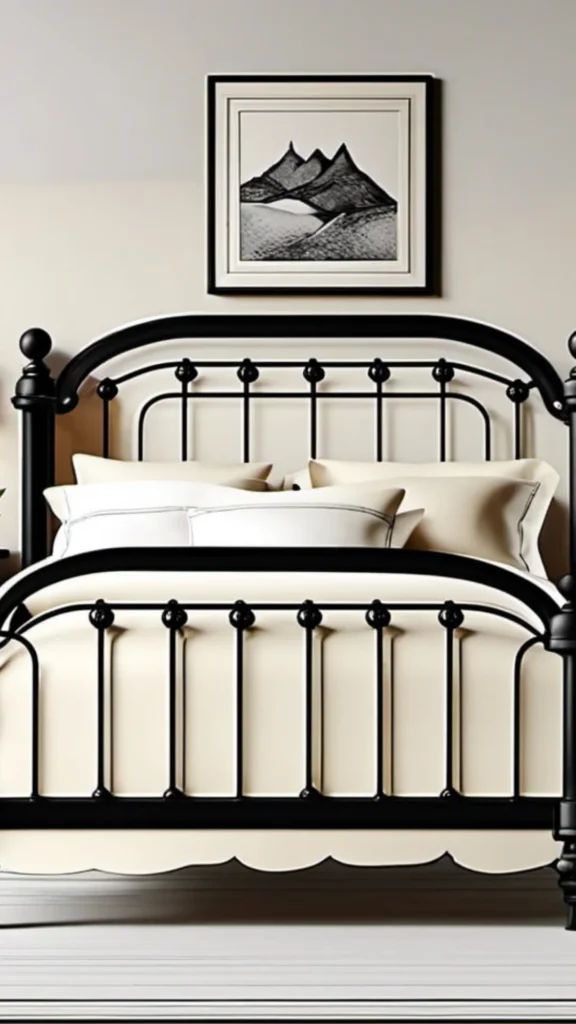 cozy cabin bedroom ideas cast iron wrought iron bed frame black