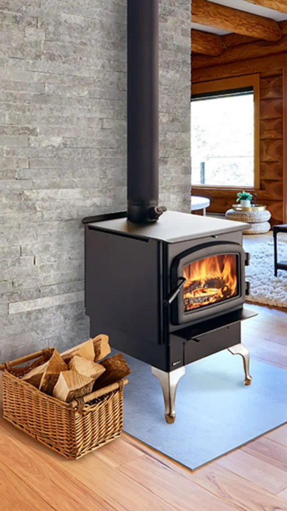 cozy cabin bedroom ideas wood burning stove corner ambiance