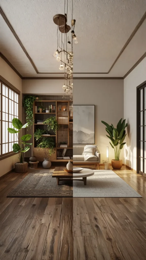 japandi style guide common mistakes to avoid correctly styled room comparison