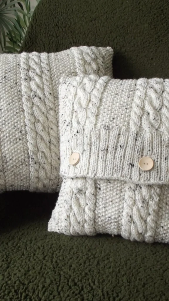 cozy cabin bedroom ideas cable knit cushion covers chunky texture