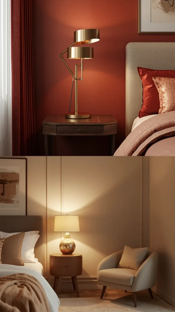 funky retro bedroom ideas subtle retro touches contemporary bedroom vintage lamp curved furniture