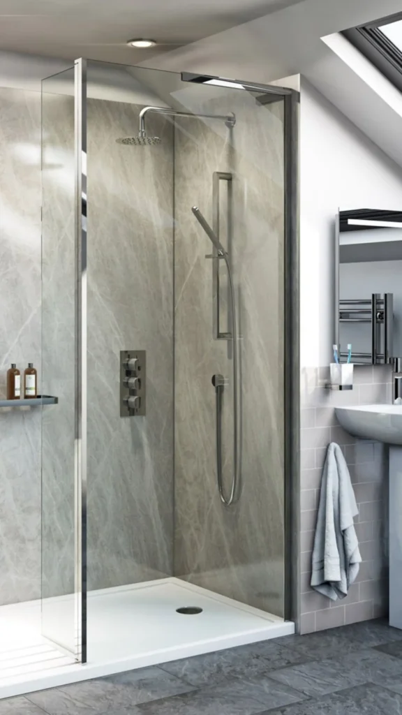 walk-in shower ideas integrated steam function generator
