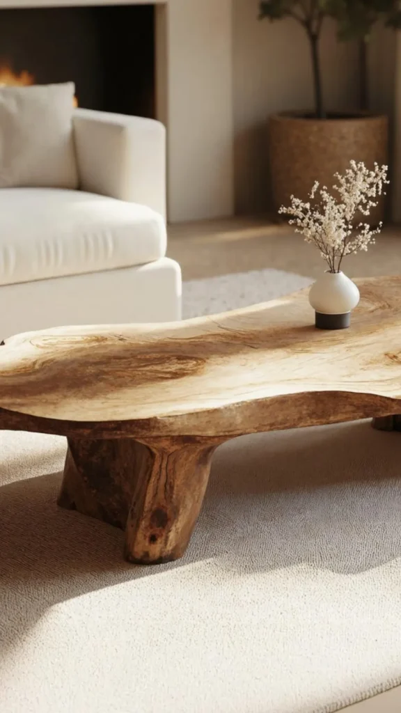 organic coffee table reclaimed timber barn wood weathered