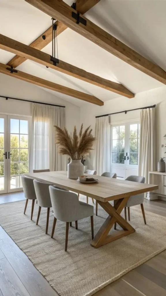 japandi dining room ideas outdoor adjacent sliding doors