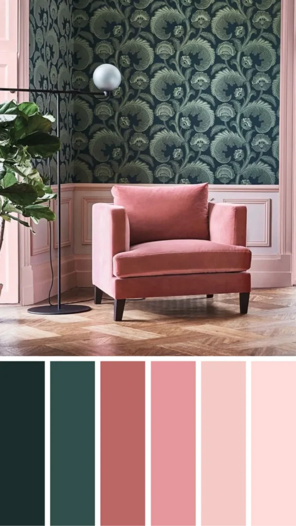 boucle armchair statement colour sage green dusty pink neutral living room bold accent piece