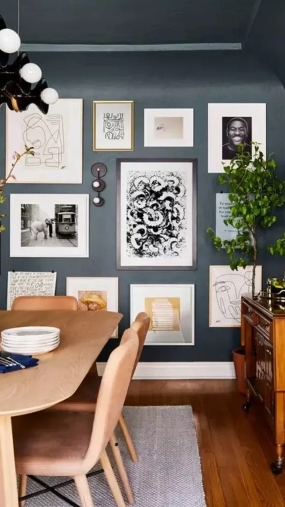 gallery wall dining room seasonal rotating pieces flexible