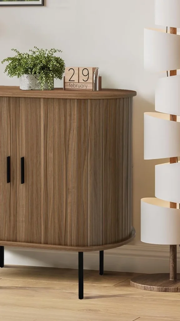 curved sideboard compact apartment small living room slim