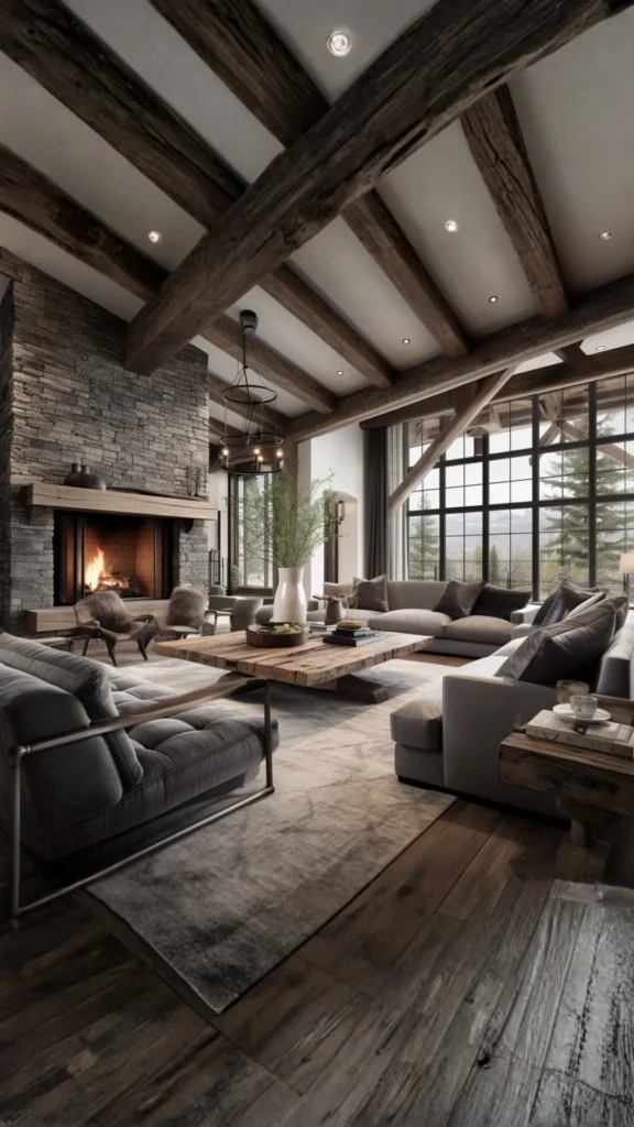 modern farmhouse living room warm white walls not stark cold inviting 2026