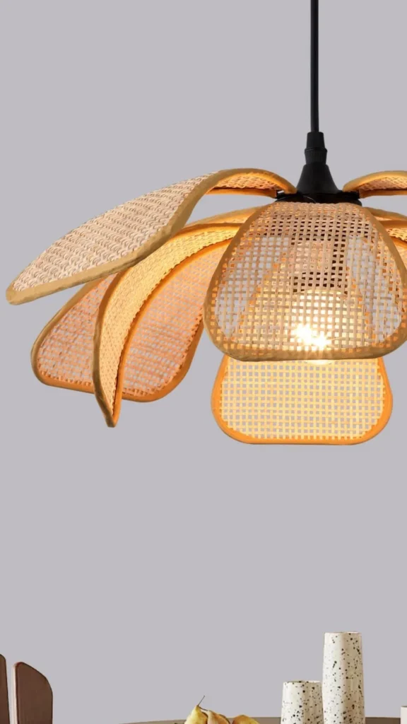 boho bedroom ideas woven rattan pendant light centerpiece
