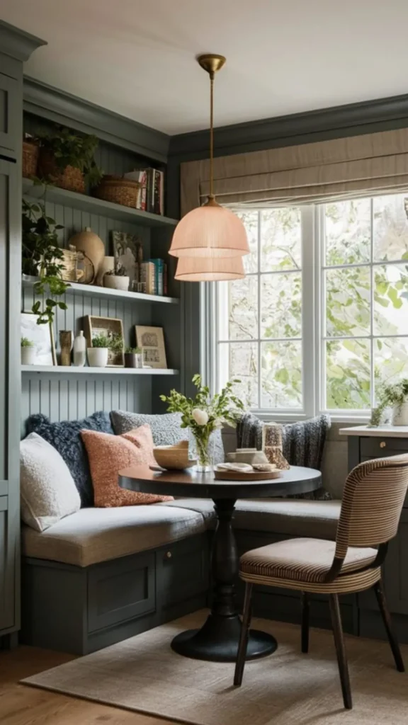 organic modern kitchen ideas built in banquette casual dining