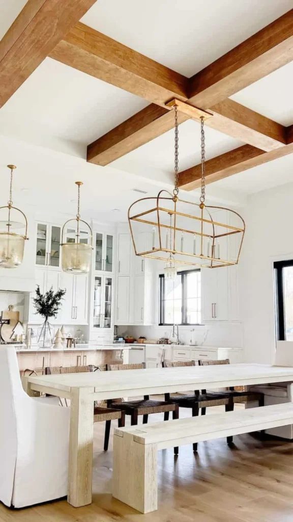 organic modern kitchen ideas ceiling wood beams painted fifth surface
