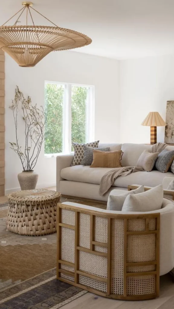 organic modern living room ideas reading corner separate main seating 2026