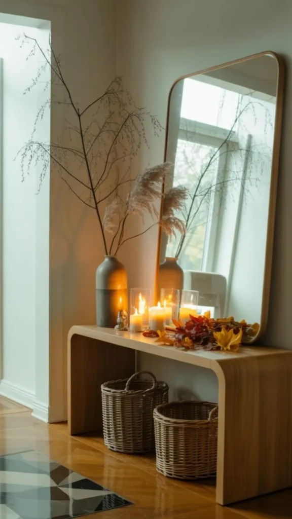 cozy entryway decor ideas seasonal vignette console changes year