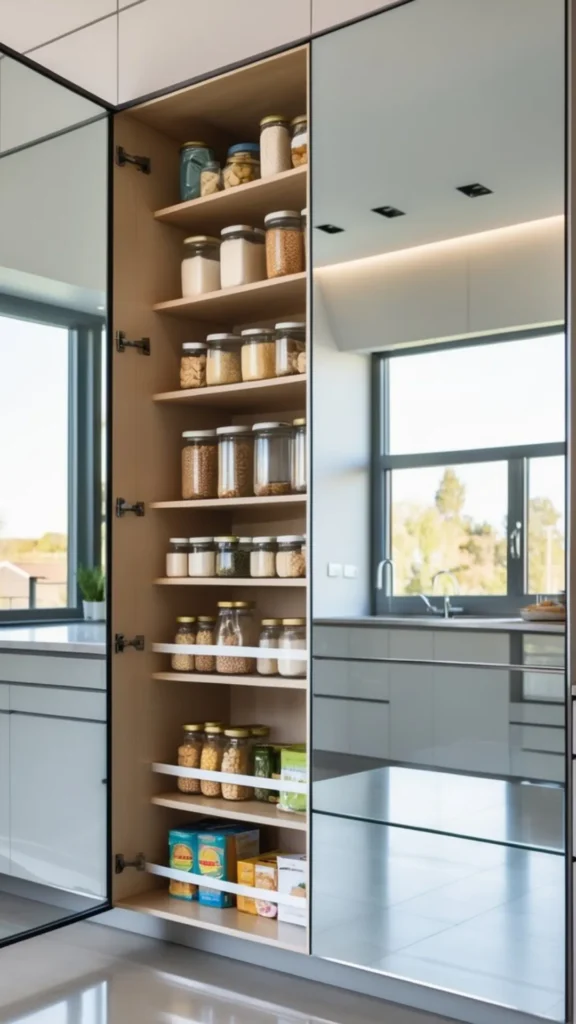 organic modern kitchen ideas concealed pantry matching cabinet doors