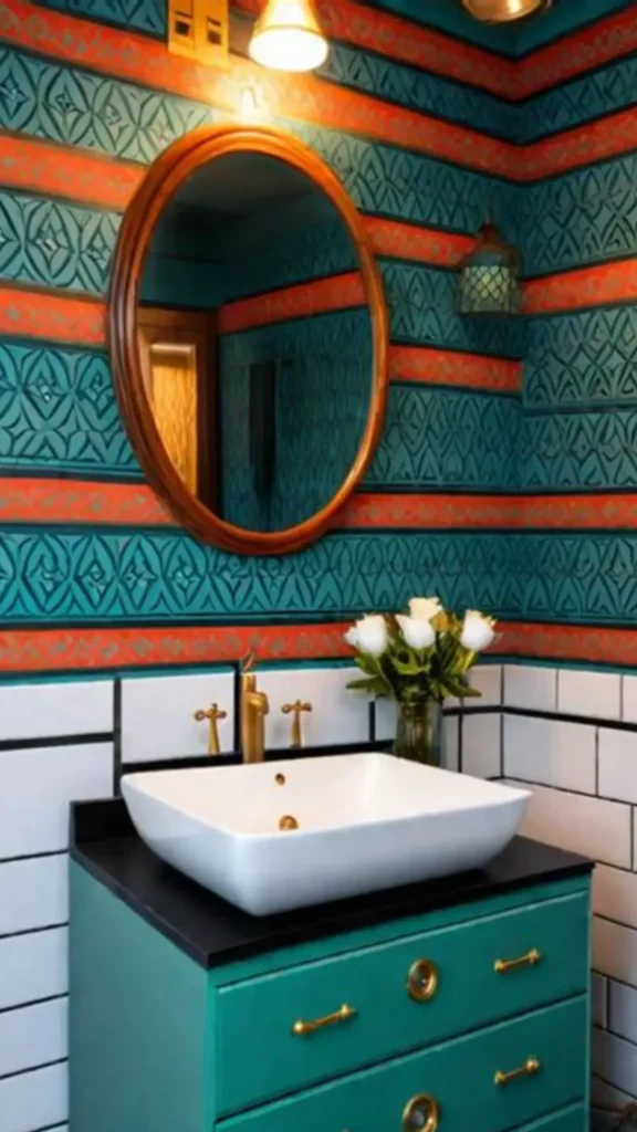 colorful bathroom ideas rental friendly removable temporary color solutions